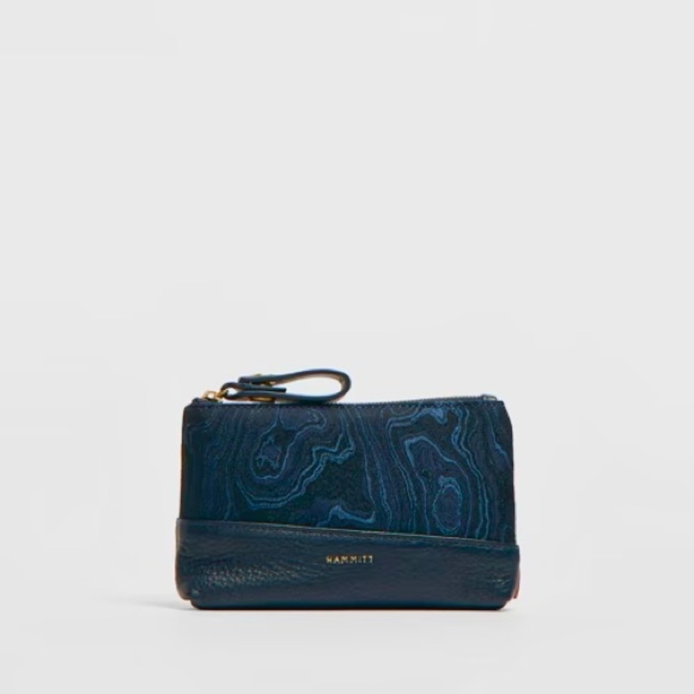 Hammitt Felix small Satin Tides navy pouch *NWT*